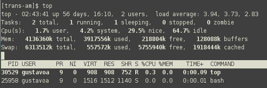 Server load at a DreamHost machine